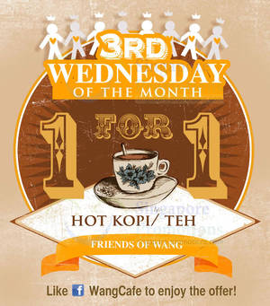 Featured image for Wang Cafe 1 For 1 Hot Kopi / Teh Drink Promo @ Islandwide 18 Sep 2013