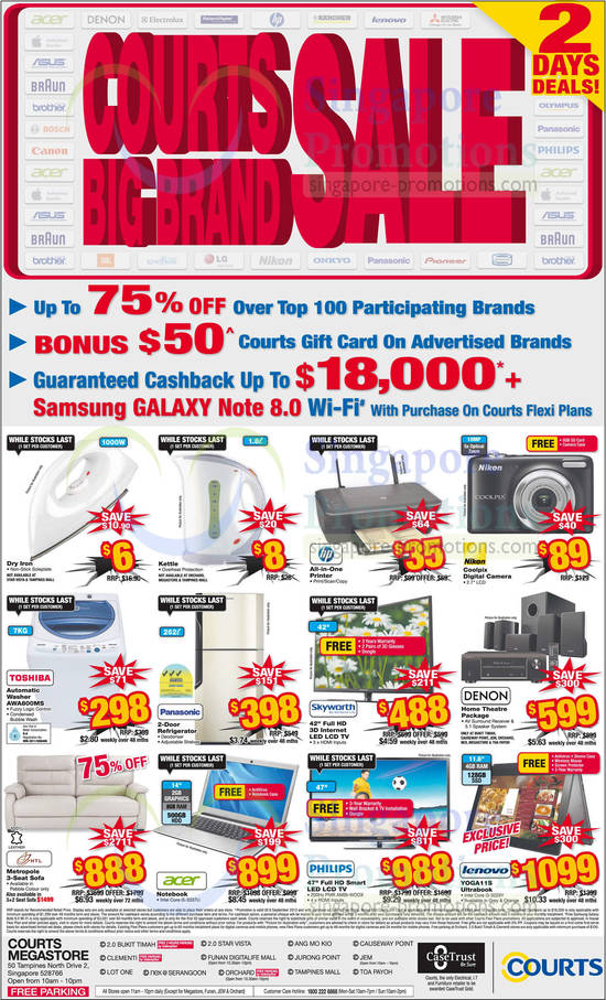 Washers, Sofas, Notebooks, Digital Cameras, TVs, Fridges, Toshiba, HTL, Lenovo, Asus, Acer, Philips, Olympus, HP, Fisher Paykel