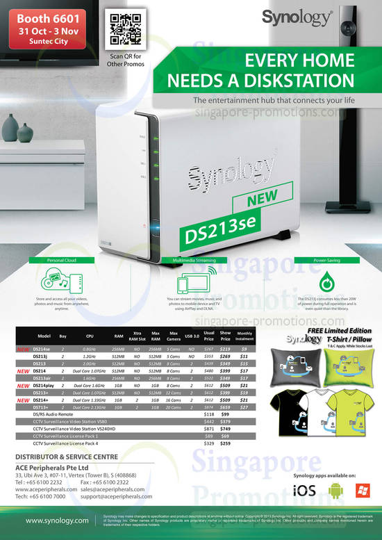 1 Nov Ace Peripherals Synology DiskStaton DS214se, DS213j, DS213, DS214, DS213air, DS214play