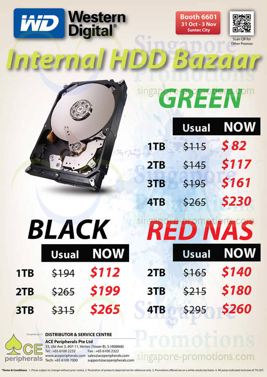 1 Nov Ace Peripherals Western Digital Internal HDD Green, Black, Red NAS