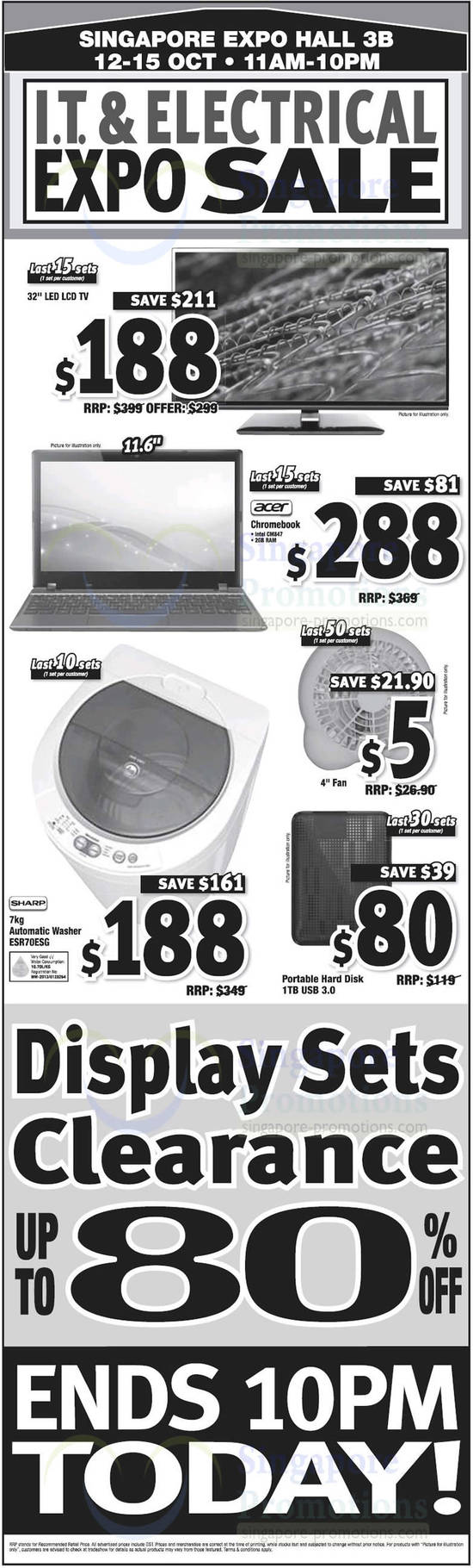 15 Oct Display Sets Up To 80 Percent Off, Sharp ESR70ESG Washer