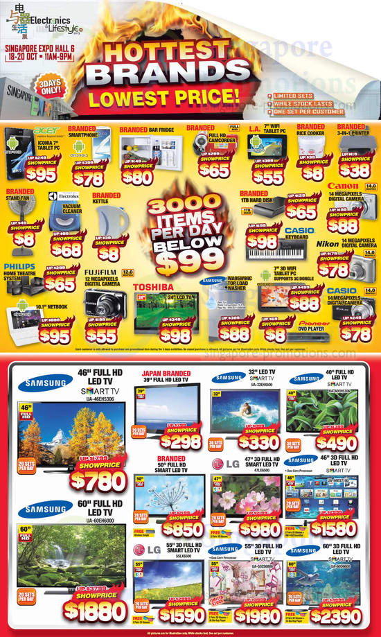 18 Oct 3000 Items Below 99 Dollars Daily, TV Offers Samsung, LG