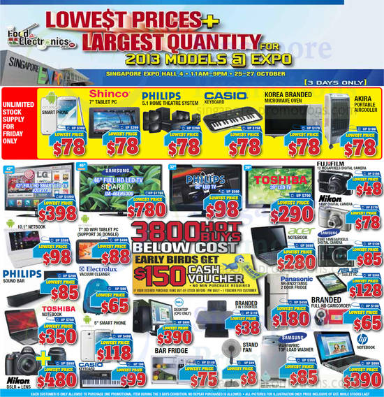 25 Oct Friday Unlimited Stock Supply Offers, Below Cost Offers, Samsung ES90 Digital Camera, Samsung WA95W9IIC washer