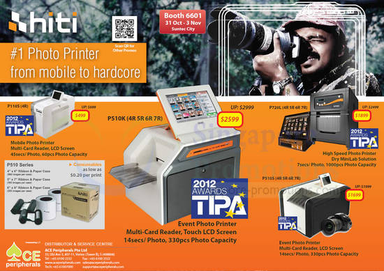 31 Oct ACE Peripherals HiTi P110S S420i P720L P510S P510K High Speed Photographer Photo Printer