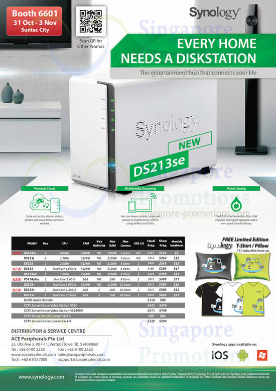 31 Oct ACE Peripherals Synology DS214se DS213J DS213air DS213 DS213 Plus DS214 DS214play DS214plus DS713 Plus CCTV License