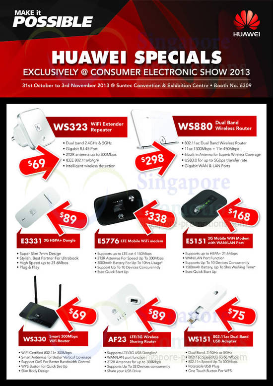 31 Oct Huawei Repeaters, Modems, Adapters, Dongles WS323, WS880, E331, E5776, E5151, WS330, AF23, WS151
