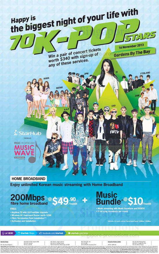 49.90 200Mbps, Music Bundle Unlimited Korean Music Streaming