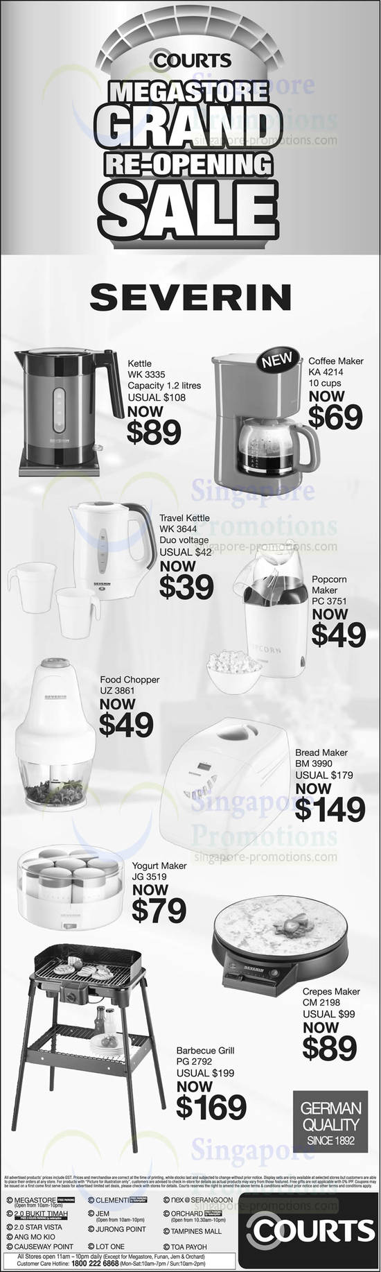 5 Oct Severin, Kettles, Coffee Makers, Popcorn Maker, Food Chopper, Bread Maker, Yogurt Maker