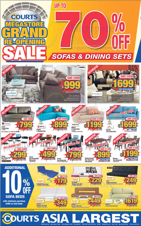 5 Oct Sofas, Sofa Beds, Dining Sets, King Koil, Dynamic, Nicollo, Dera, Armadio, HTL, Fuze