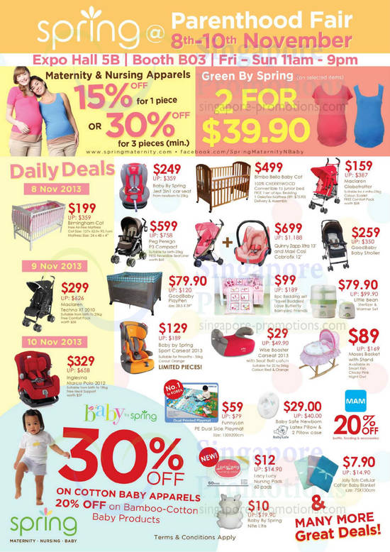 6 Nov Spring Offers, Daily Deals, Cotton Baby Apparels, Strollers, Car Seats