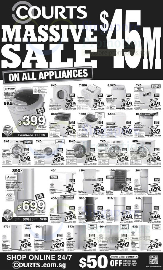 Appliances, Washers, Fridges, Sharp, Samsung, Candy, Panasonic, Toshiba, Fisher & Paykel, Bosch, Electrolux