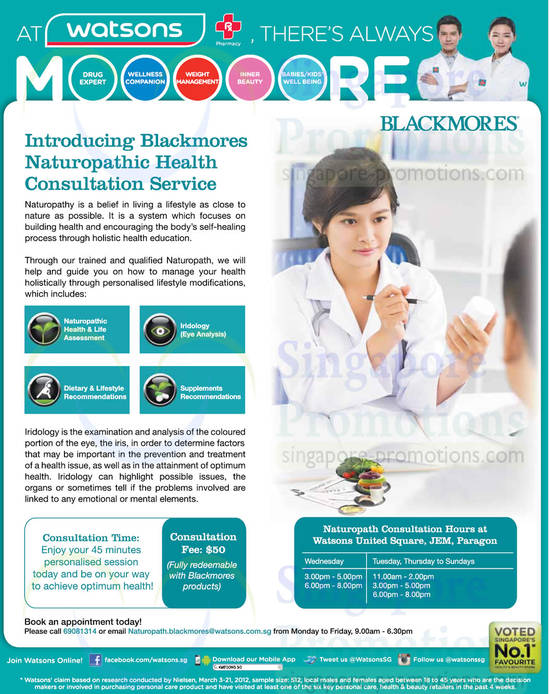 Blackmores Naturopathic Health Consultation Service