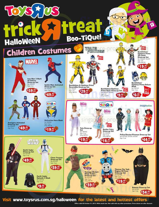 Children Costumes Marvel, Transformers, Star Wars