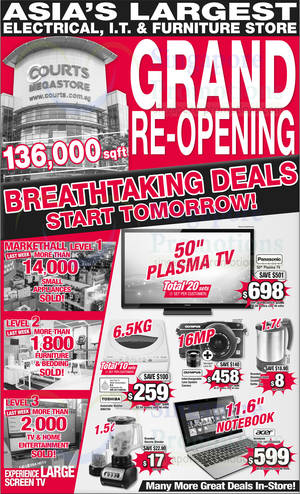 Featured image for Courts Grand Opening Promotion 4 – 6 Oct 2013