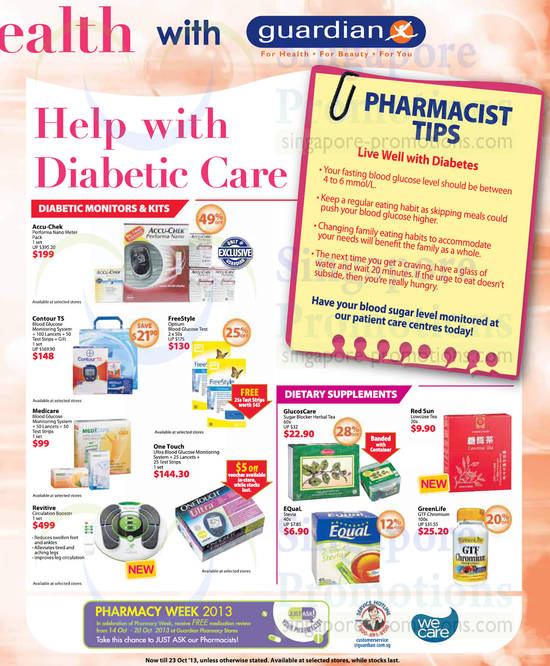 Diabetic Care, Blood Glucose Test, Blood Glucose Monitors, Accu-Chek, FreeStyle, Revitive