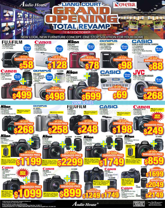 Digital Cameras, DSLRs, Camcorders, Fujifilm, Canon, Nikon, Olympus, Casio, JVC