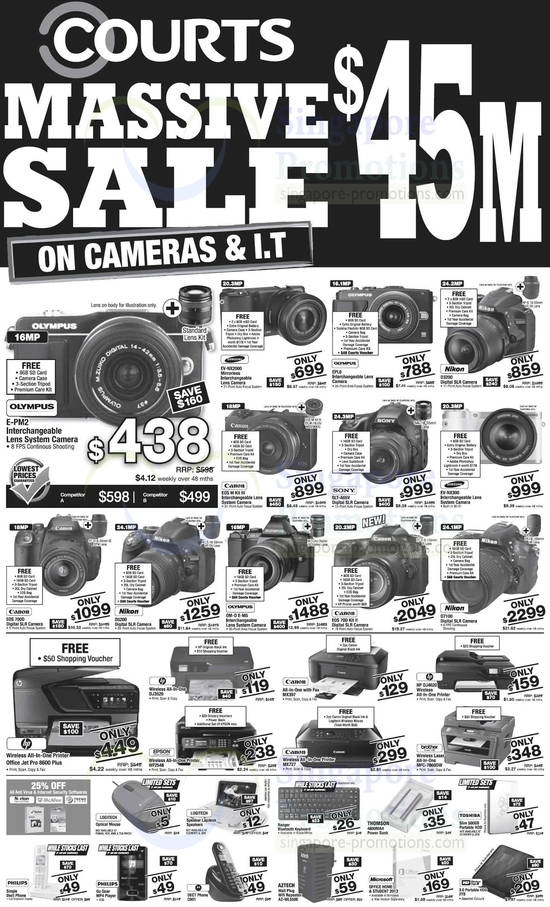 Digital Cameras, DSLRs, Olympus, Samsung, Nikon, Canon, Sony, HP, Epson, Brother, Aztech, Microsoft