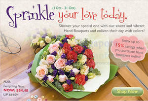 Featured image for Far East Flora 15% Off Hand Bouquets 1 – 31 Oct 2013