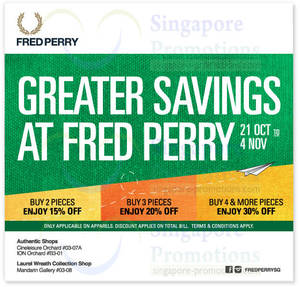 Featured image for (EXPIRED) Fred Perry Up To 30% Off Promo 21 Oct – 4 Nov 2013