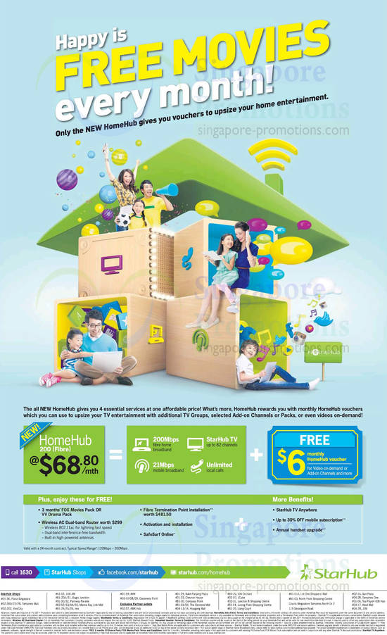 HomeHub 200 Fibre Broadband Bundle, Cable TV, Free HomeHub Voucher Monthly