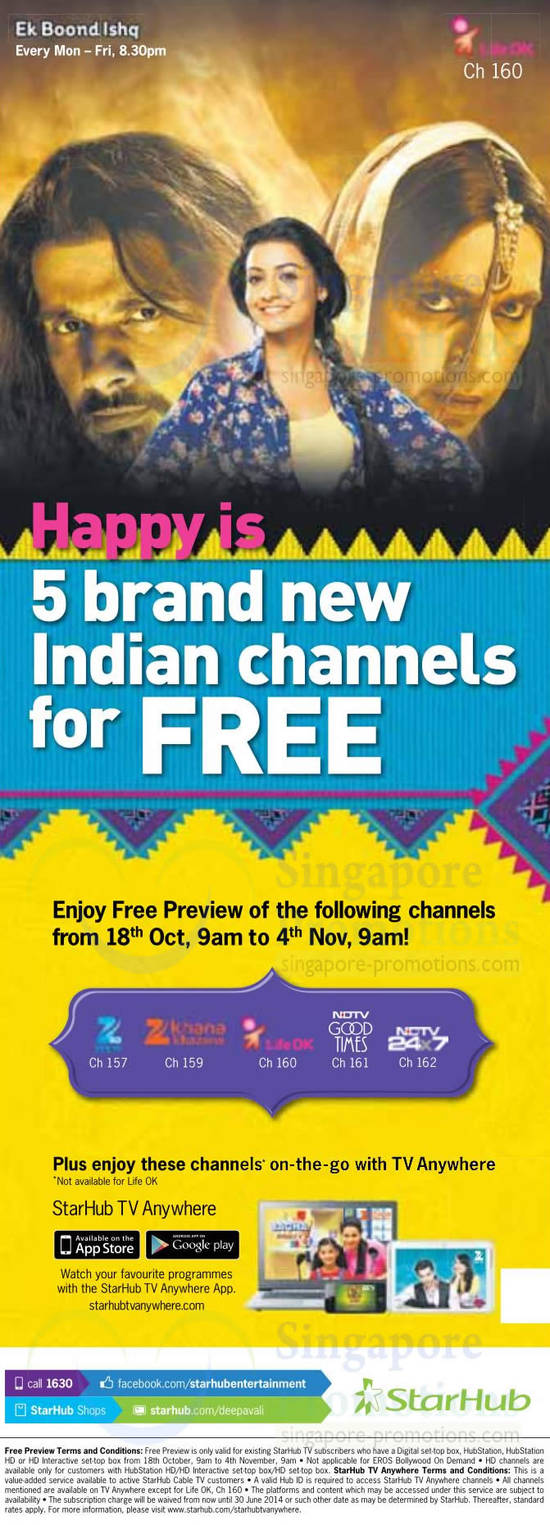 Indian Channels Free Preview Till 4th Nov