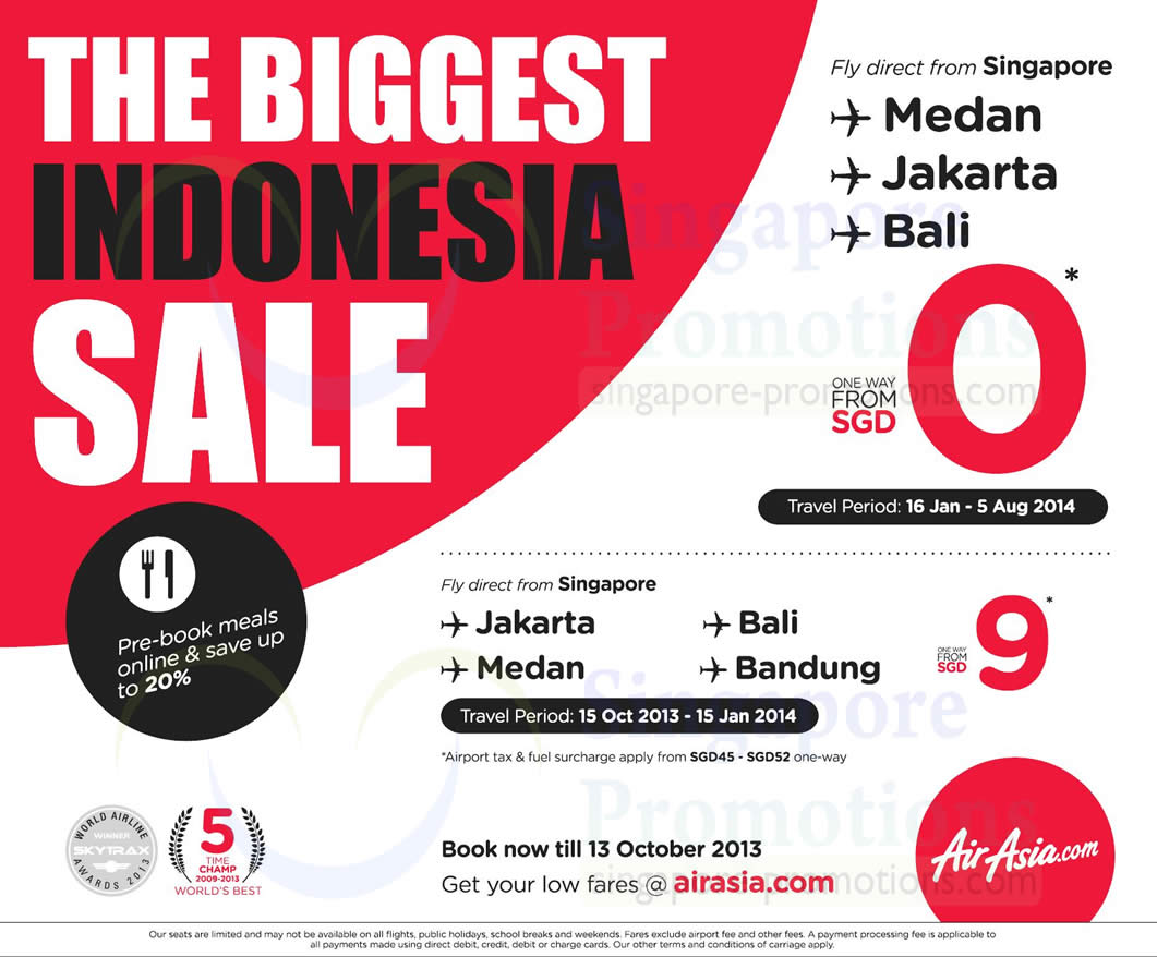 Indonesia Sale » Air Asia FREE Seats Malaysia & Indonesia Promo 7 – 13