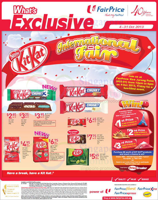 Kit Kat International Fair, Dark, Mini Otoama Green Tea, Chunky White, Mint