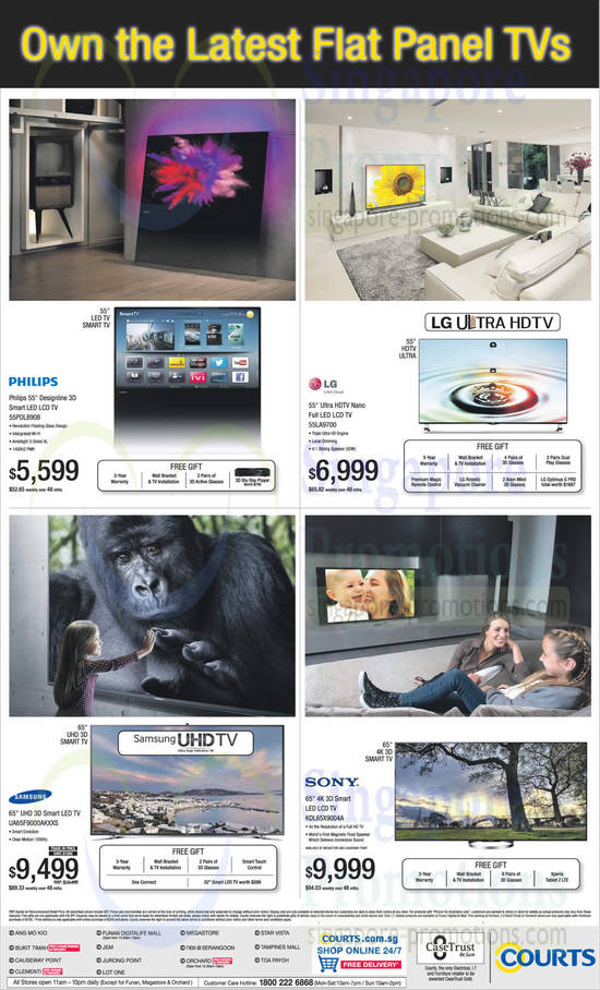 LED TVs Philips 55PDL8908, LG 55LA9700, Samsung UA65F9000AKXXS, Sony KDL65X9004A