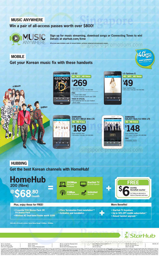 LG Optimus G, G2, Samsung Galaxy Mega, Note 8.0, 68.80 200Mbps HomeHub Fibre Broadband