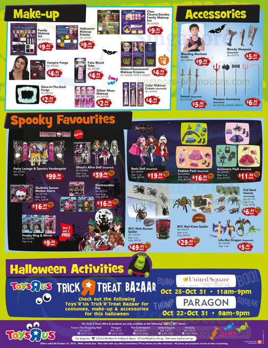 Make Up, Spooky Favourites, Accessories, Halloween Activities, Trick R Treat Bazaar