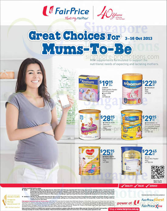 Milk Powders Anmum, Friso Mum, Similac Mum, Enfamma, S-26