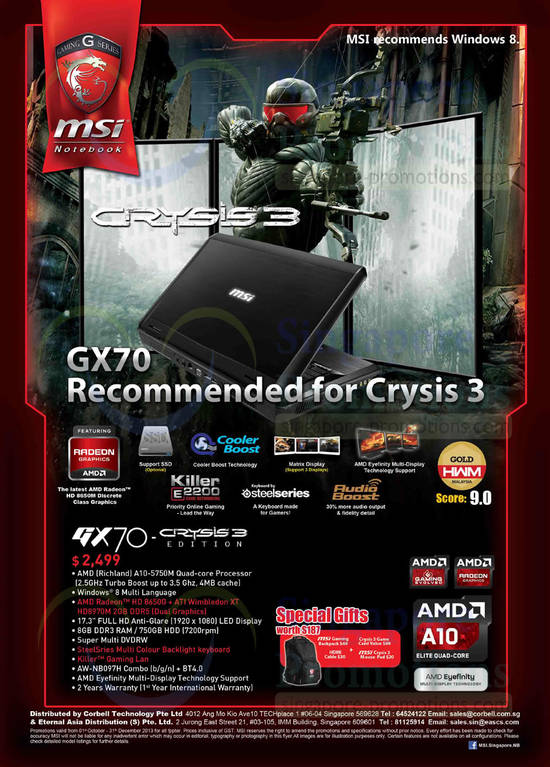 Notebook GX70-Crysis 3