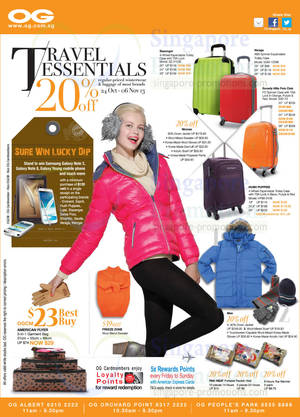 Featured image for (EXPIRED) OG 20% Off Winterwear & Luggage Travel Fair 24 Oct – 6 Nov 2013