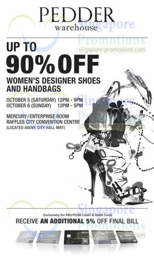 Featured image for (EXPIRED) Pedder Warehouse SALE Up to 90% Off @ Raffles City Convention Centre 5 – 6 Oct 2013