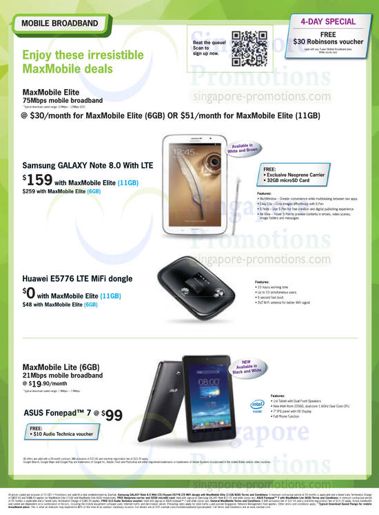 Samsung Galaxy Note 8.0, Huawei E5776, ASUS Fonepad 7