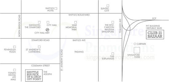 Shuttle Bus Pick-Up Map