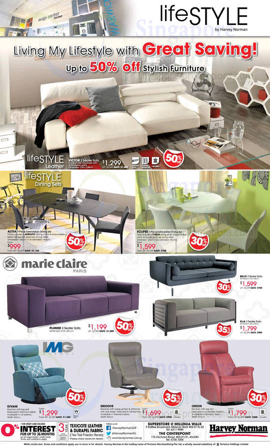 Sofas, Recliners, Dining Sets, lifeSTYLE, Marie Claire