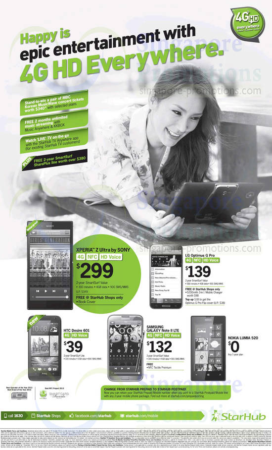 Sony Xperia Z Ultra, LG Optimus G Pro, HTC Desire 601, Samsung Galaxy Note II LTE, Nokia Lumia 520