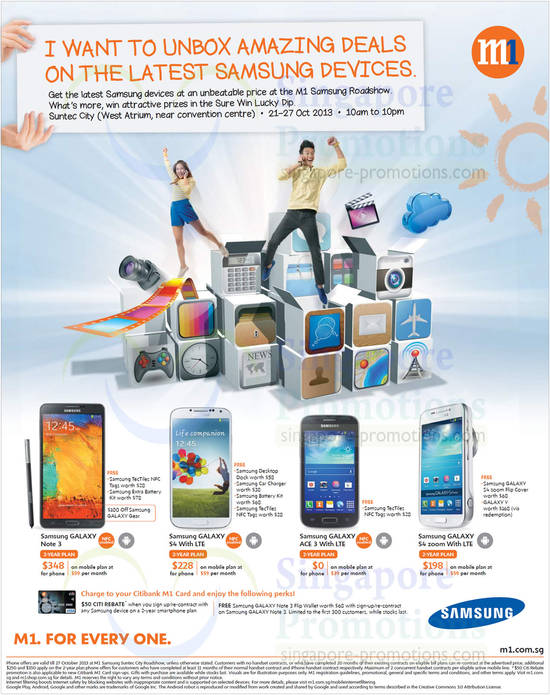 Suntec Samsung Roadshow, Samsung Galaxy Note 3, S4, Ace 3, S4 Zoom