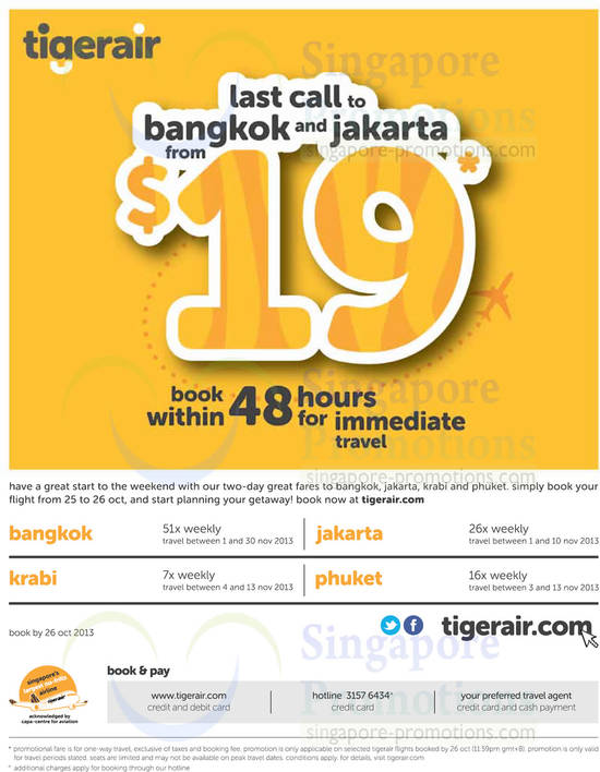 Tiger Airways 25 Oct 2013