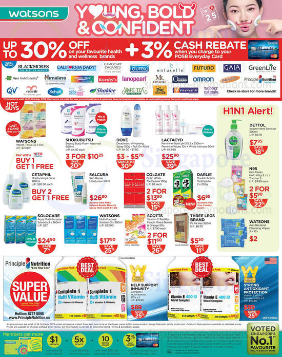 Up To 30 Percent Off Health n Wellness Brands, Dove, Lactacyd, Colgate, Cetaphil, Blackmores, Principle Nutrition