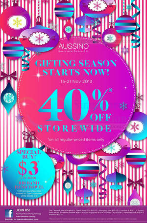 Featured image for (EXPIRED) Aussino 40% OFF Storewide Promo 15 – 28 Nov 2013