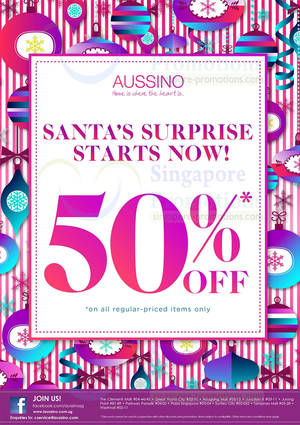 Featured image for (EXPIRED) Aussino 50% OFF Regular Priced Items Promo 25 Nov 2013