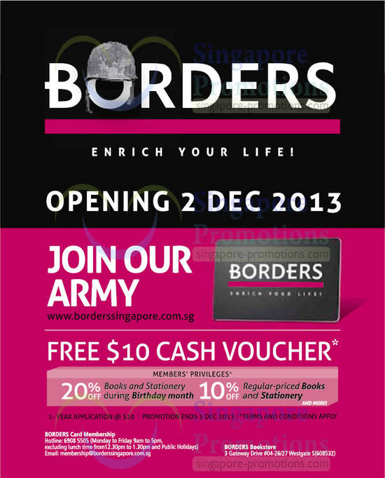 Borders 22 Nov 2013