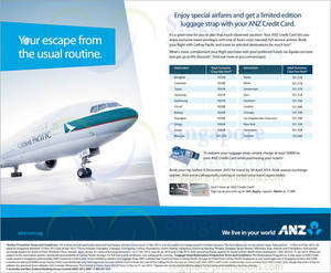 Featured image for (EXPIRED) Cathay Pacific Promo Air Fares For ANZ Cardmembers 14 Nov – 2 Dec 2013