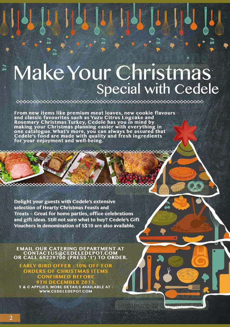 Cedele 10% Off Christmas Items Catering Early Bird Promo 15 Nov – 9 Dec