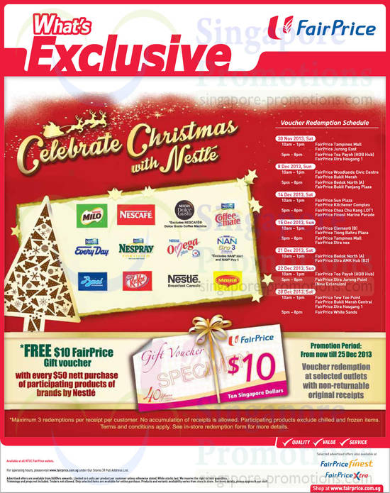 Christmas with Nestle, Free 10 Dollar Gift Voucher with 50 Dollar Nestle Purchase