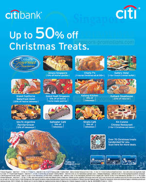Featured image for Citibank Up To 50% OFF Christmas Treats Offers 1 – 31 Dec 2013