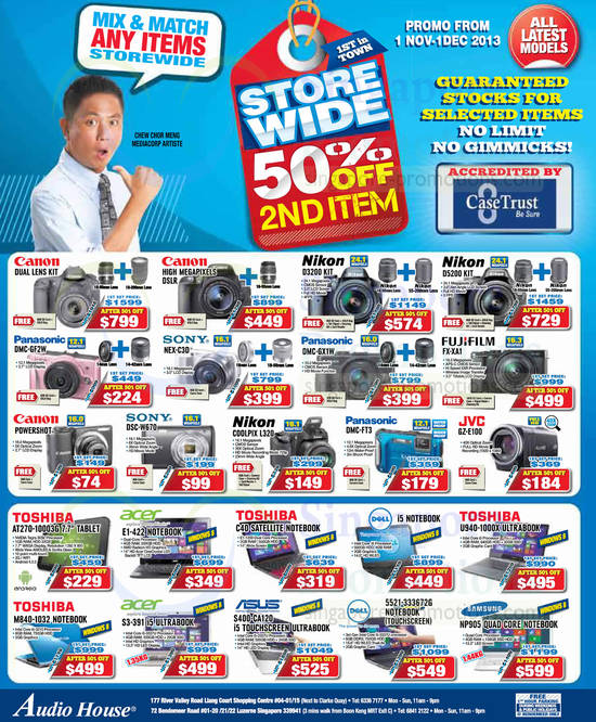 Digital Cameras, Camcorder, Notebooks, Ultrabooks, Fujifilm, JVC, Panasonic, Nikon