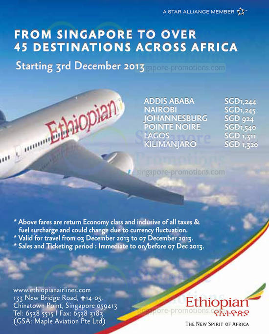 Ethiopian Airlines 7 Nov 2013